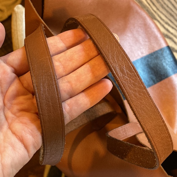Madewell Paint Stripe Transport Leather Tote - Picture 15 of 15
